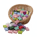 perle en silione motif papillon en 30 mm pour création attache tetine et anneau dentition