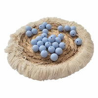 perle en silicone ronde 12 mm de couleur bleu ciel