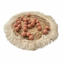 perle en silicone ronde 12mm de couleur caramel