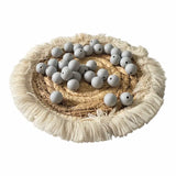 perle silicone ronde 12 mm de couleur gris clair