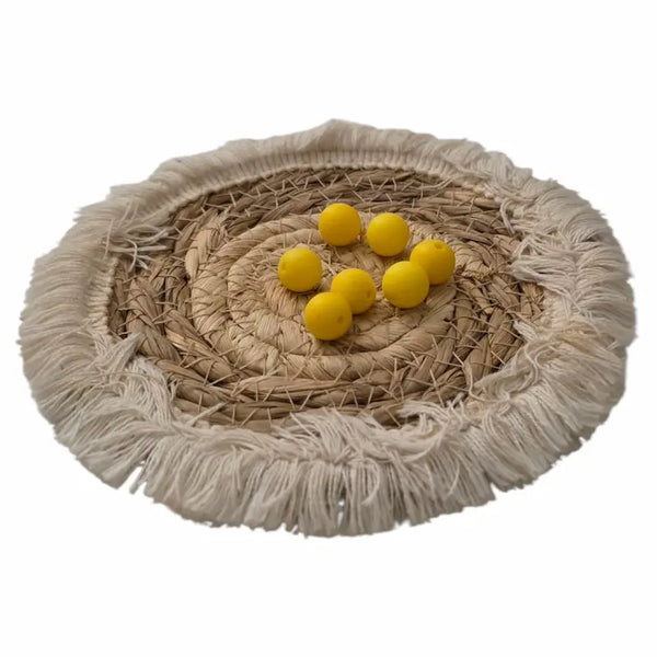 perle en silicone ronde de 12 mm de couleur jaune