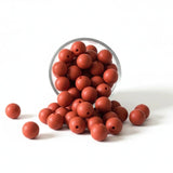 perle en silicone ronde 12 mm de couleur rouille