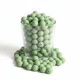 perle en silicone ronde 12 mm de couleur sauge