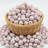 perle silicone ronde 15mm floral blanc et rose confection attache tetine fournisseur