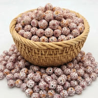 perle silicone ronde 15mm marron rosé floral confection attache tétine fournisseur