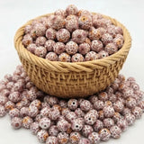 perle silicone ronde 15mm marron rosé floral confection attache tétine fournisseur