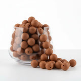 perle en silicone ronde en 12 mm de couleur caramel
