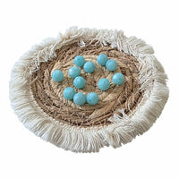 perle en silicone ronde de couleur bleu nacré 12 mm