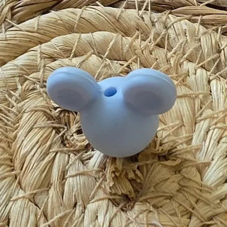 perle en silicone en forme tete mickey en couleur marbé