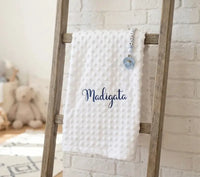 plaid bebe polaire minky blanc 