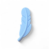 Plume en silicone souple de 55 mm pour la fabrication de jouets de dentition et accessoires d'éveil DIY. bleu ciel