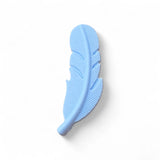 Plume en silicone souple de 55 mm pour la fabrication de jouets de dentition et accessoires d'éveil DIY. bleu ciel
