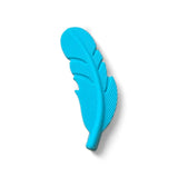Plume en silicone souple de 55 mm pour la fabrication de jouets de dentition et accessoires d'éveil DIY. turquoise
