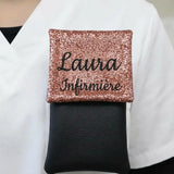 pochette infirmière rose gold paillette 