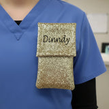  pochette infirmière couleur or paillette 