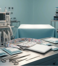 pochette infirmière et tour de cou personnalisé assortis