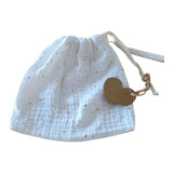 pochon sac cadeau blanc paillette 