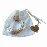 pochon sac cadeau blanc paillette 
