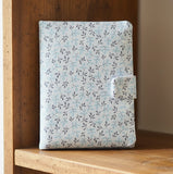 protège carnet de santé en gaze de coton imprimée bleu 