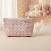 Protège Carnet de Santé en Minky Rose Thé