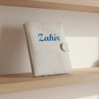 protege carnet de santé personnalisé de couleur sable 