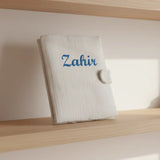 protege carnet de santé personnalisé de couleur sable 