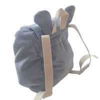 sac à dos en velours bleu personalisé pour enfant maternelle 