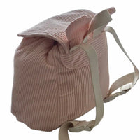 sac a dos maternelle fille en velours rose personnalisé pour enfant maternelle image de dos 