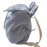 sac à dos personalisé en velours bleu pour enfant maternelle