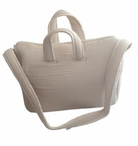 Sac à langer sablé (beige neutre) en double gaze de coton.