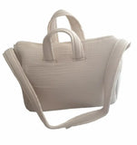 Sac à langer sablé (beige neutre) en double gaze de coton.