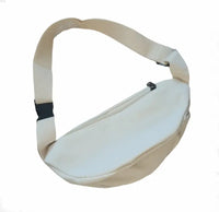 sac banane en velours cotelé de couleur crème 