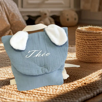 sac a dos bleu gaze coton 