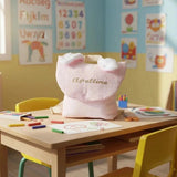Sac a dos maternelle fille avec oreille de lapin de couleur rose en gaz de coton