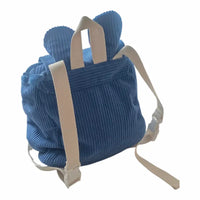 sac à dos maternelle en velours bleu personnalisable pour enfant 