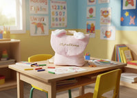 Sac à dos maternelle avec oreille de lapin de couleur rose en gaz de coton