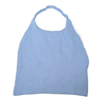 serviette elastique cantine avec prénom de couleur bleu