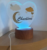 veilleuse pour bébé avec prénom avec led et télécommande 